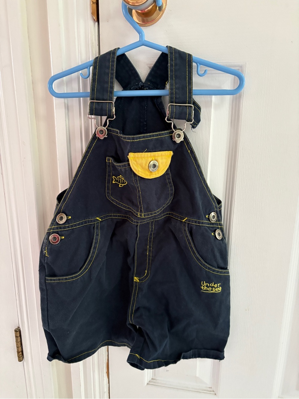 Navy & Yellow Kids Overalls